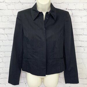 CALVIN KLEIN BLACK PINSTRIPE BLAZER JACKET - CLASSIC STYLE - SZ 4!